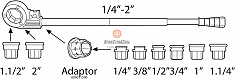 Диапазон применения клуппа ручного Super-Ego 600 Set Professional 3/8"-1/2"-3/4"-1"-1 1/4"-1 1/2"-2" BSPT R