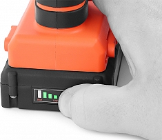 Индикация аккумулятора аккумуляторного вытяжного заклепочника Messer CQ-60025 Индикация аккумулятора аккумуляторного вытяжного заклепочника Messer CQ-60025