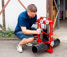 Использование передавливателя гидравлического для полиэтиленовых труб Brexit BrexPress G280