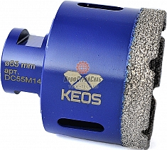 Коронка алмазная по керамограниту Keos Professional Vacuum Brazed M14 55 мм