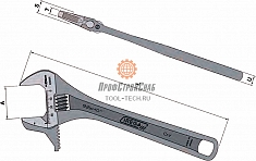 Размеры разводного ключа с реверсивной губкой Irega 99WR-12"